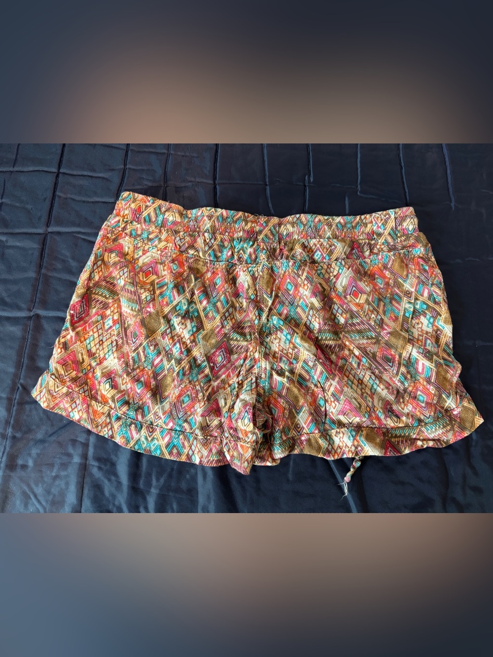 Multicolor Printed Boho Ruffle Shorts - Picture 2 of 2